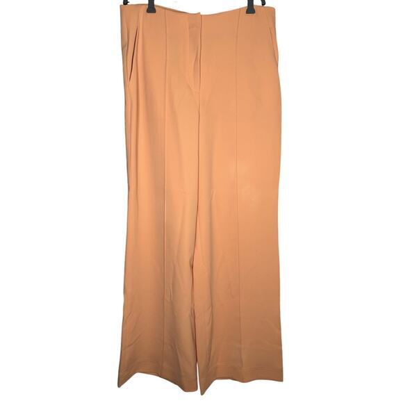 Diane Von Furstenburg Kiersten Wide Leg Trousers Coral Salmon Pink Size 10 NWT - Picture 3 of 10
